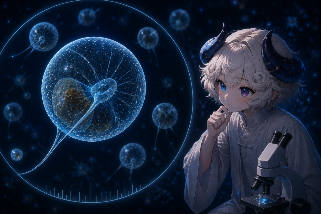 夜光虫(ノクチルカ)の拡大図