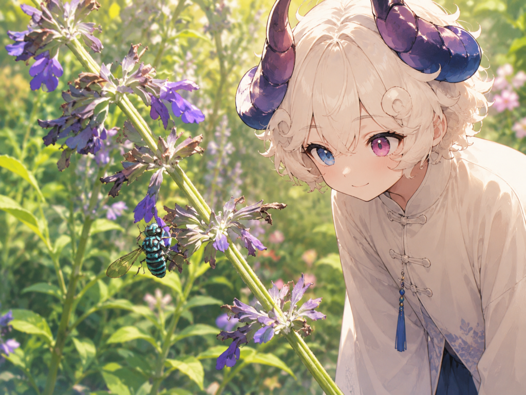 花にとまるブルービー(ナミルリモンハナバチ)