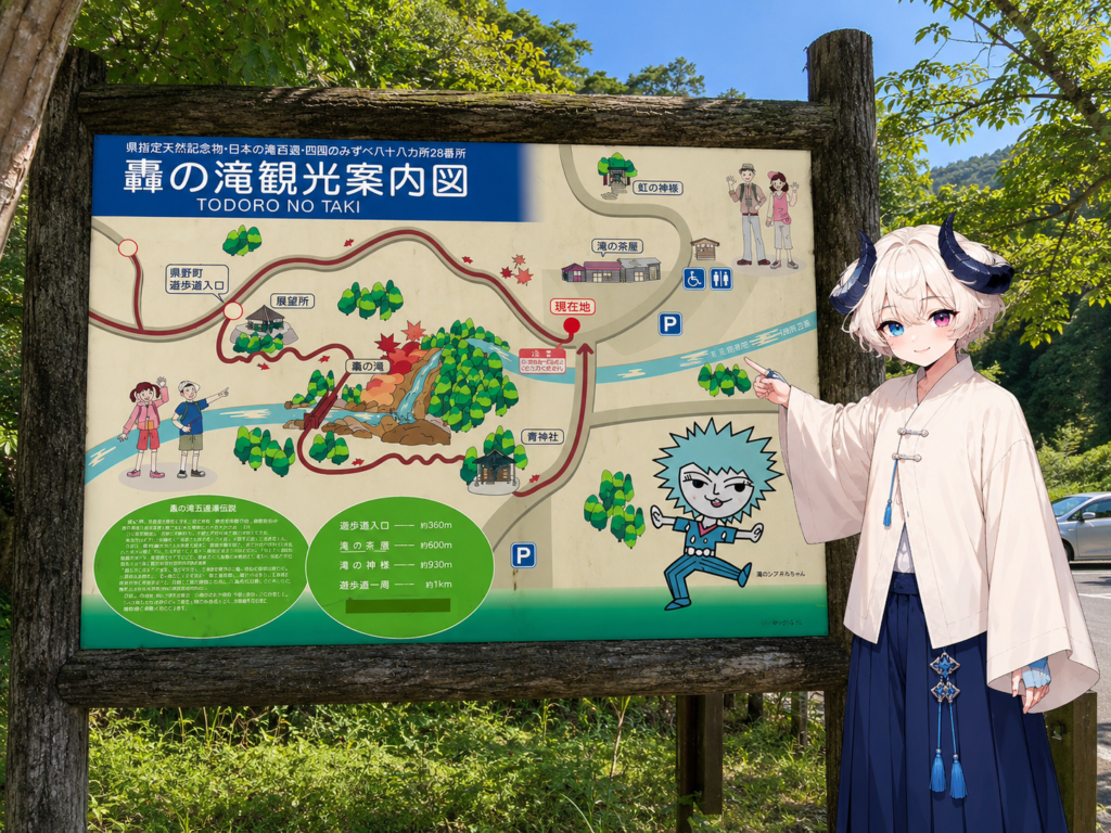 高知県香美市の轟の滝の滝壺