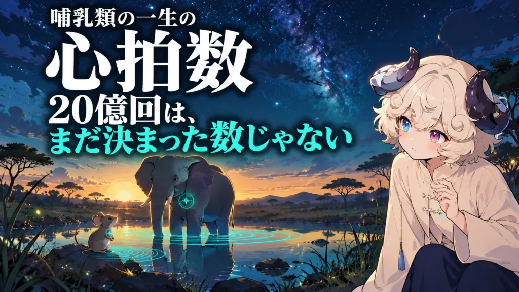 速い鼓動のネズミとゆっくりした鼓動のゾウを見比べる羊さん